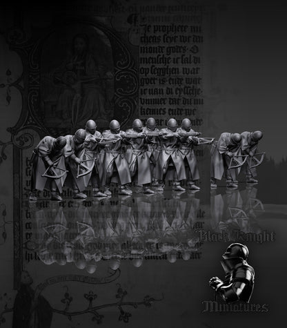 13th Century Teutonic Crossbowmen | 28mm Scale | Black Knight Miniatures