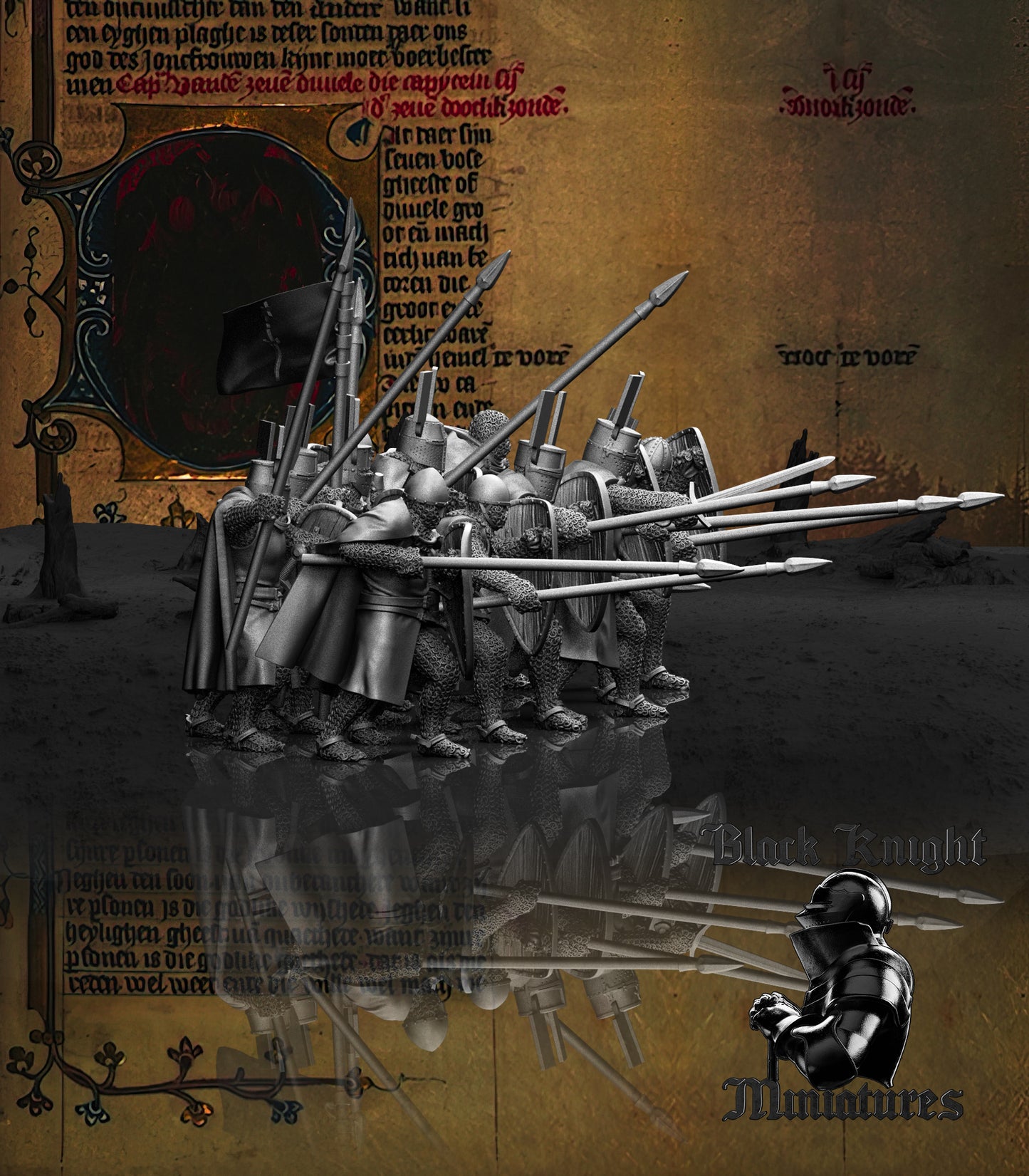 13th Century Order of Dobrzyn Knights | 28mm Scale | Black Knight Miniatures