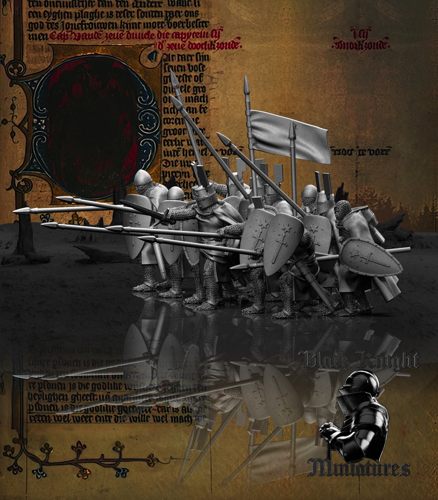13th Century Order of Dobrzyn Knights | 28mm Scale | Black Knight Miniatures