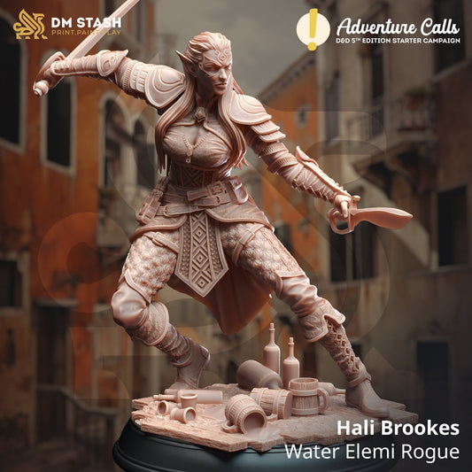 Hali Brookes - Water Elemental Rogue | 32mm / 75mm Scale | DM Stash