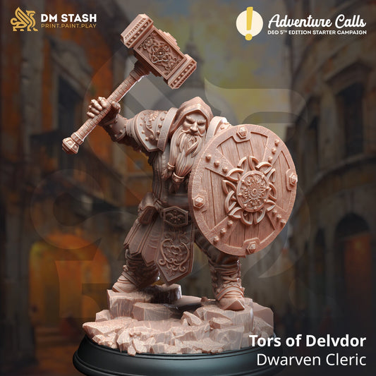 Tors of Delvdor - Dwarven Cleric | 32mm / 75mm Scale | DM Stash