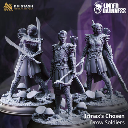 Irinax's Chosen - Drow Soldiers | 32mm / 75mm Scale | DM Stash