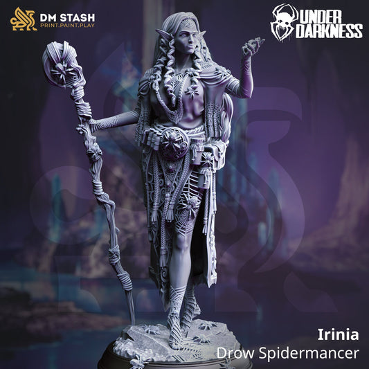 Irinia - Drow Spidermancer | 32mm / 75mm Scale | DM Stash