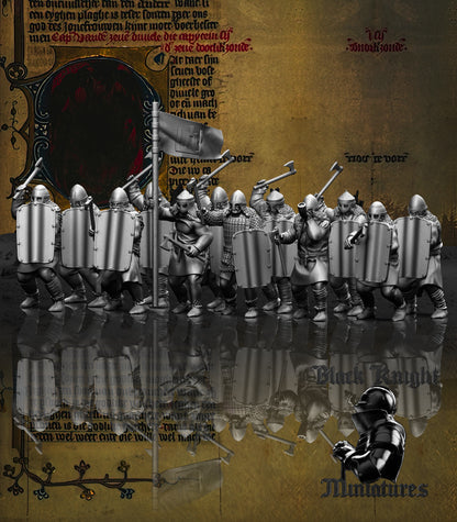 13th Century Lithuanian Axemen | 28mm Scale | Black Knight Miniatures
