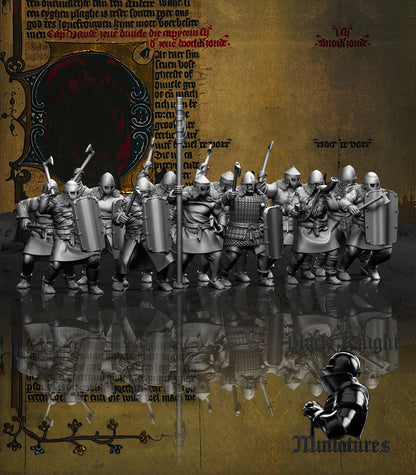13th Century Lithuanian Axemen | 28mm Scale | Black Knight Miniatures