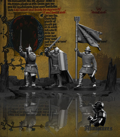 13th Century Lithuanian Warriors Command Group | 28mm Scale | Black Knight Miniatures