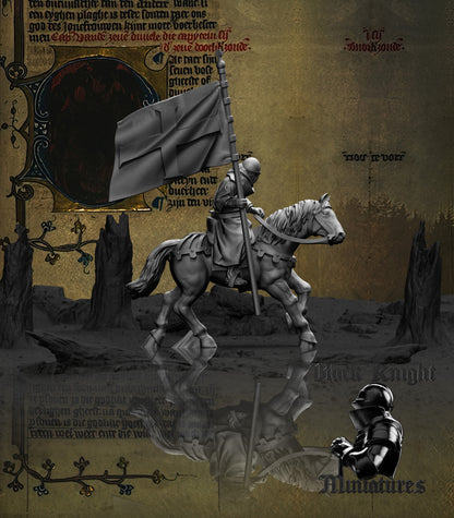 13th Century Teutonic Sergeants Mounted Command Group | 28mm Scale | Black Knight Miniatures