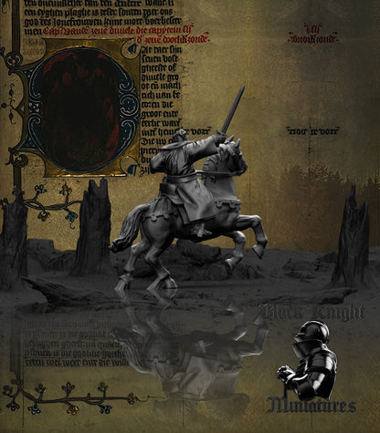 13th Century Teutonic Sergeants Mounted Command Group | 28mm Scale | Black Knight Miniatures