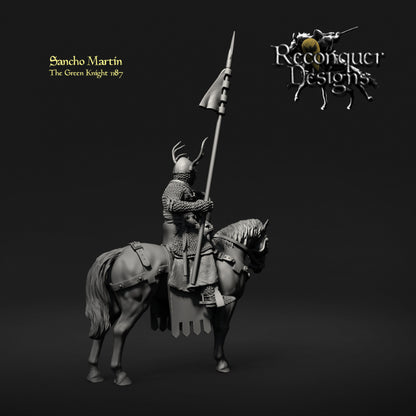 Sancho Martin, The Green Knight 1187 - Mounted | 28mm Scale | Reconquer Designs