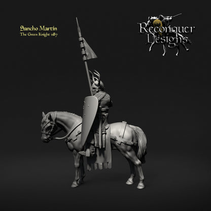 Sancho Martin, The Green Knight 1187 - Mounted | 28mm Scale | Reconquer Designs