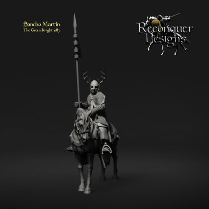 Sancho Martin, The Green Knight 1187 - Mounted | 28mm Scale | Reconquer Designs