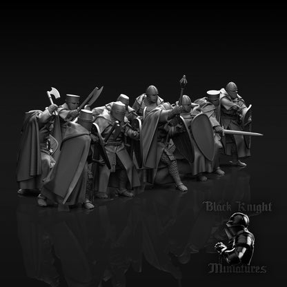13th Century Teutonic Knights "A" | 28mm Scale | Black Knight Miniatures