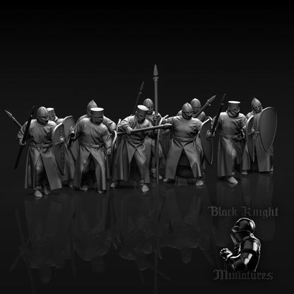 13th Century Teutonic Sergeants | 28mm Scale | Black Knight Miniatures