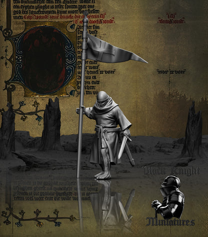 13th Century Teutonic Sergeants on Foot Command Group | 28mm Scale | Black Knight Miniatures