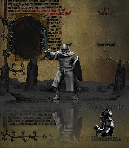 13th Century Teutonic Sergeants on Foot Command Group | 28mm Scale | Black Knight Miniatures