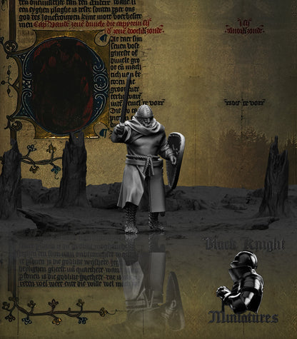 13th Century Teutonic Sergeants on Foot Command Group | 28mm Scale | Black Knight Miniatures