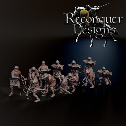 14th - 15th Century Heavy Crossbowmen | 28mm Scale | Reconquer Designs