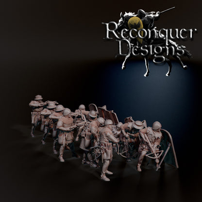 14th - 15th Century Heavy Crossbowmen | 28mm Scale | Reconquer Designs